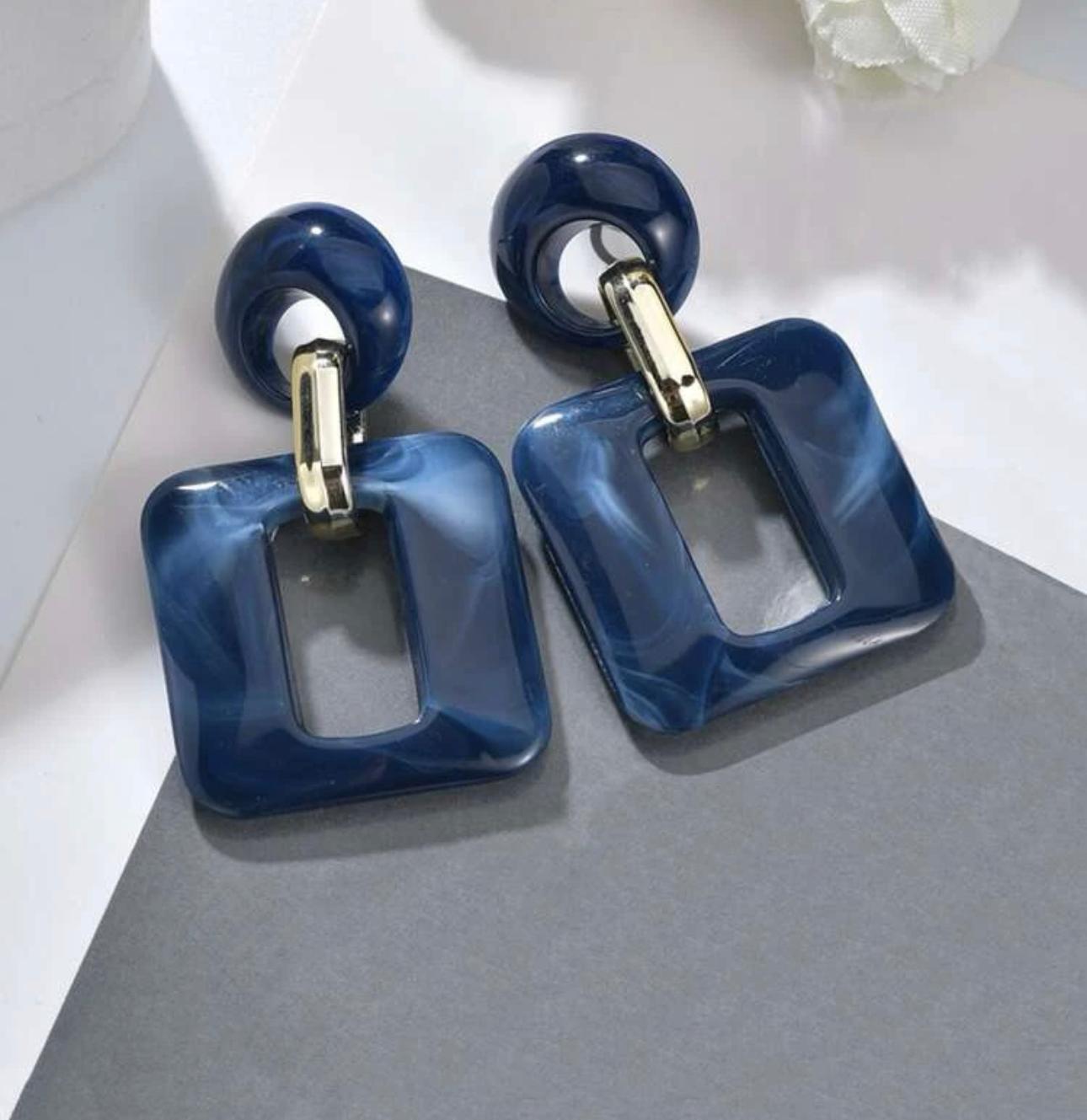 Unique Square Drop Earrings 