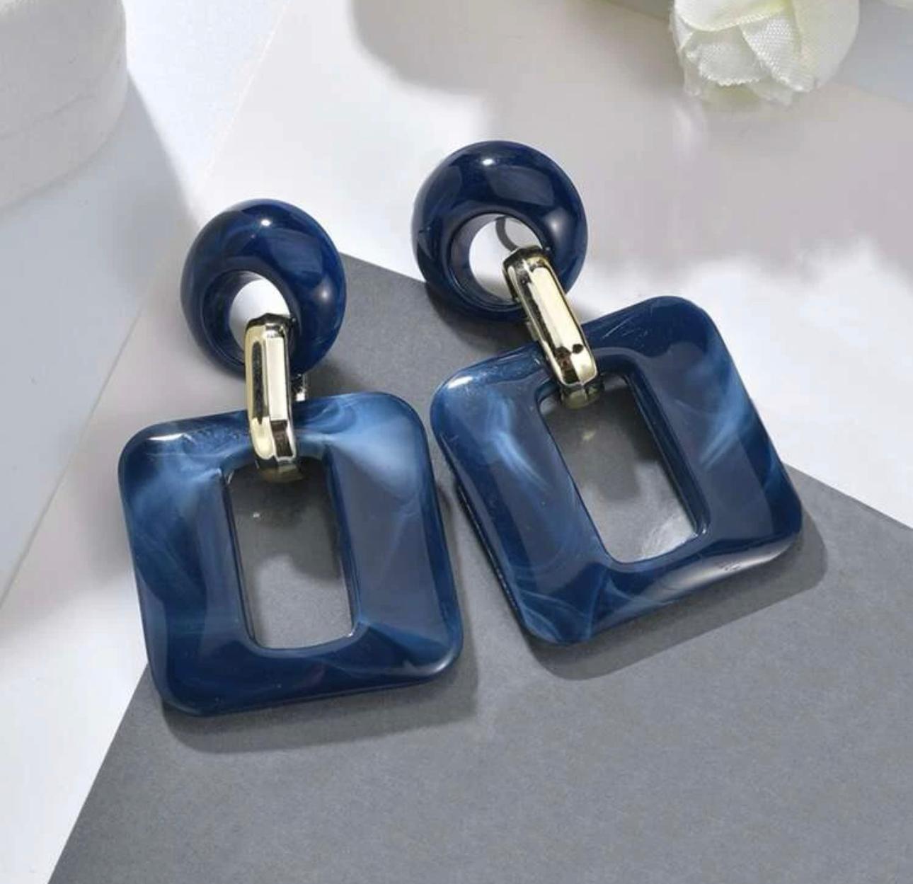 Unique Square Drop Earrings 