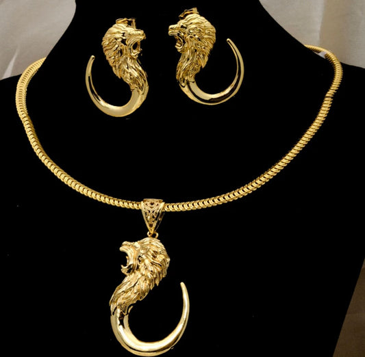 Lovely 18k gold plated earrings and pendant with necklace