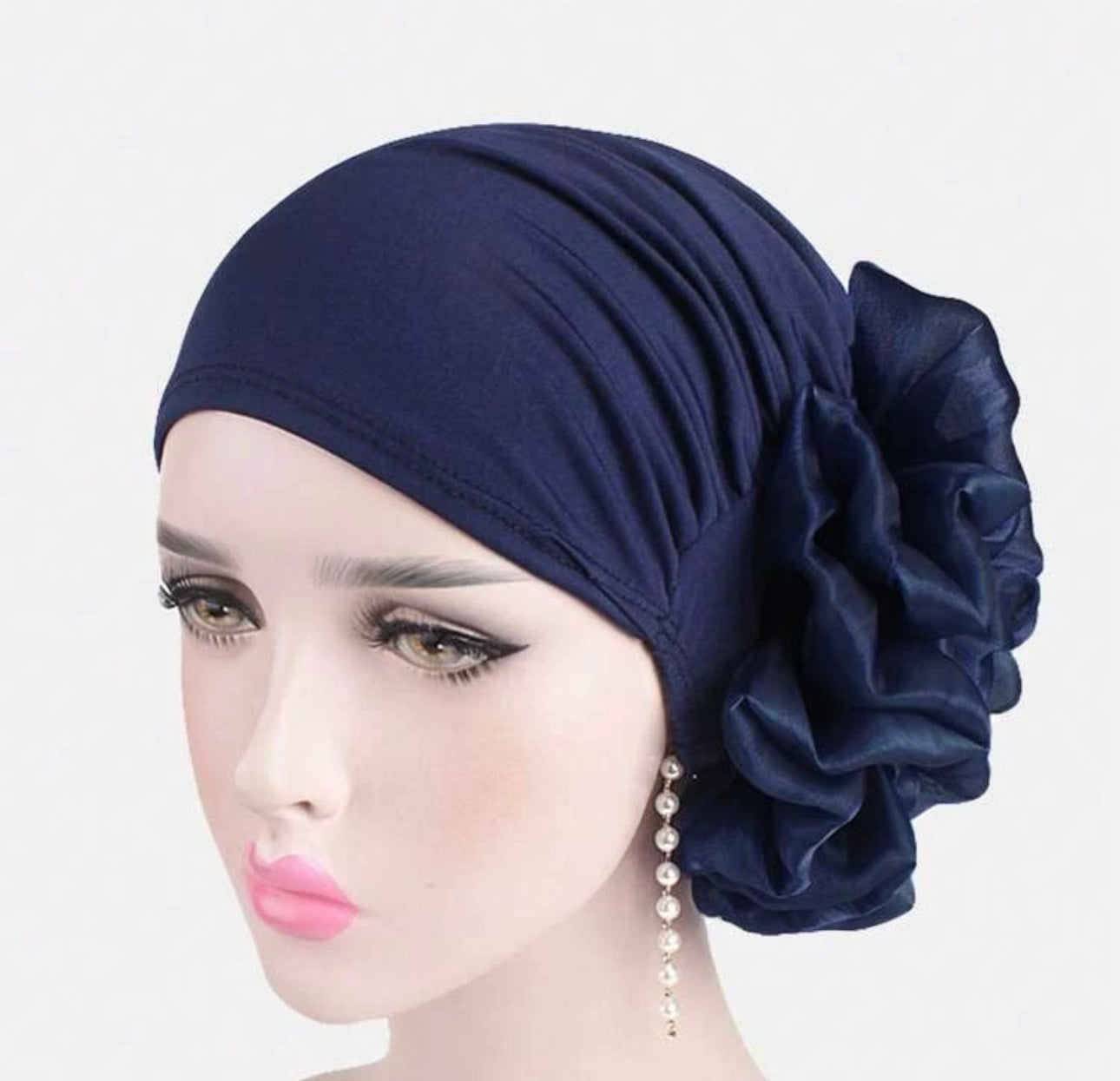 Head wrap flower pattern turban style