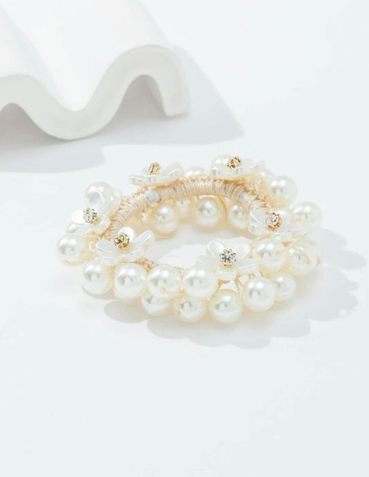 Lace Flower Pearl hair bracelet