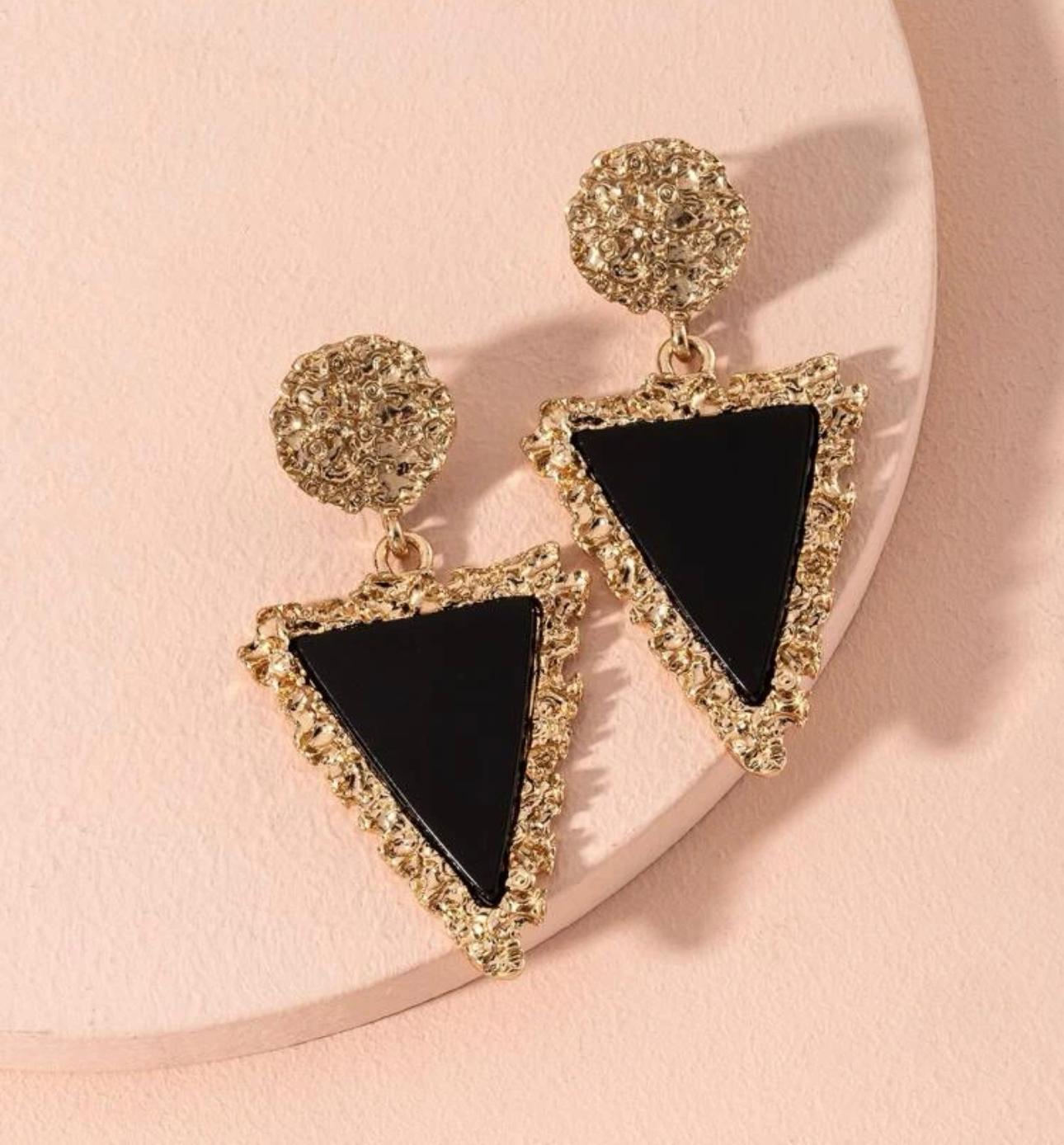 Charming triangle drop earrings