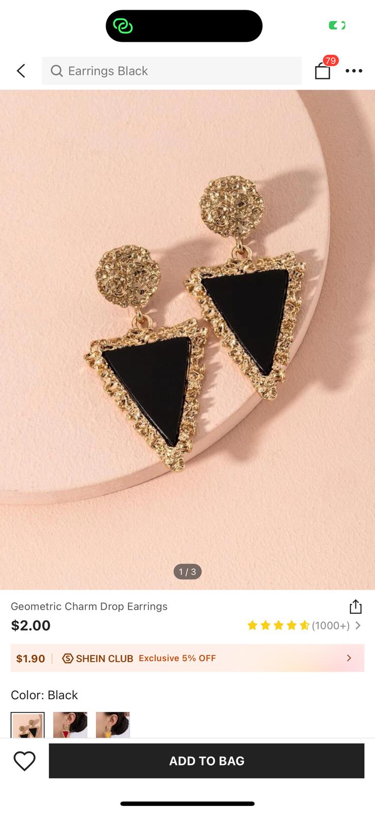 Charming triangle drop earrings