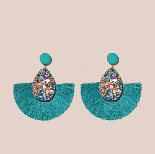 Teal Stone Earrings