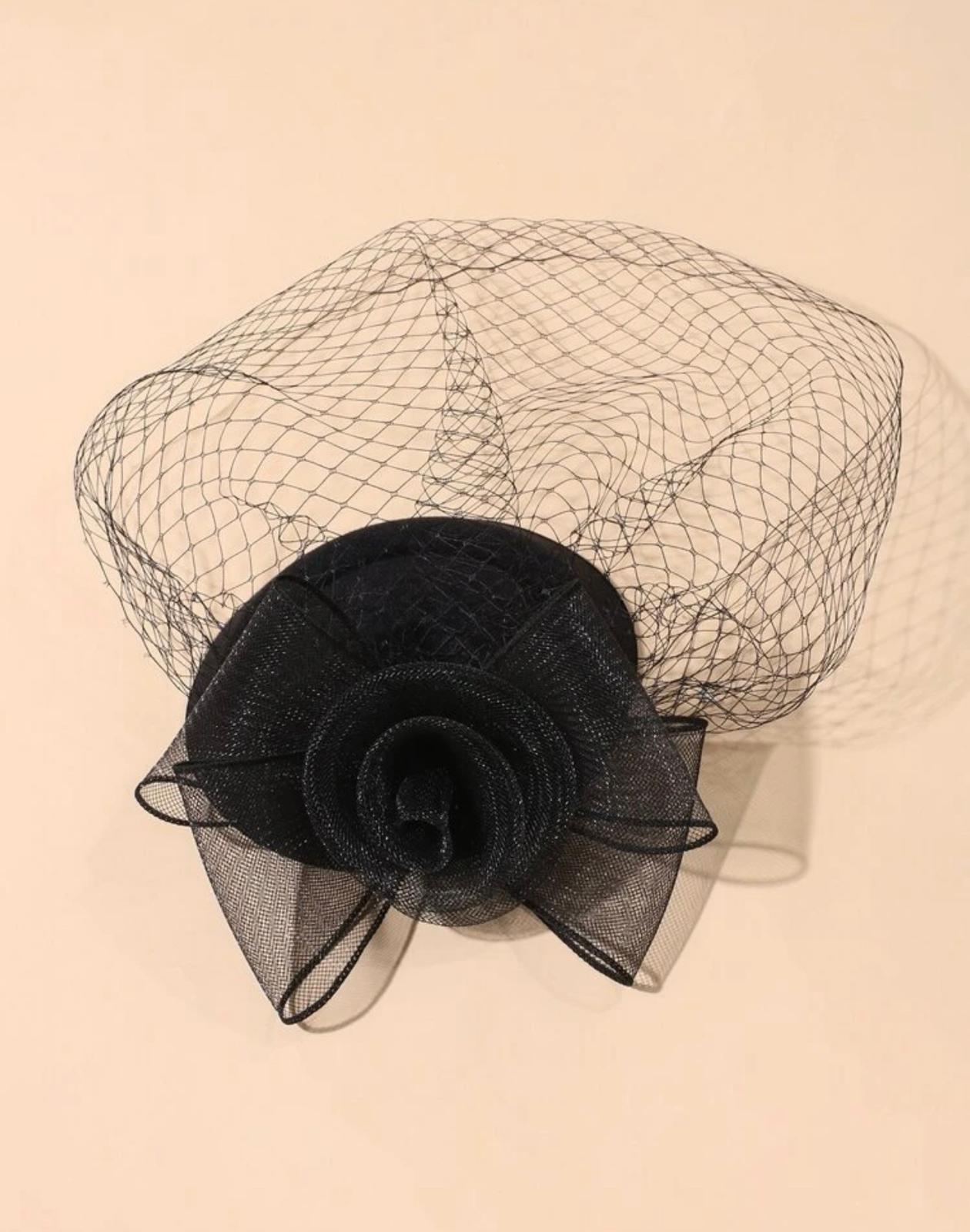 Unique black fascinator