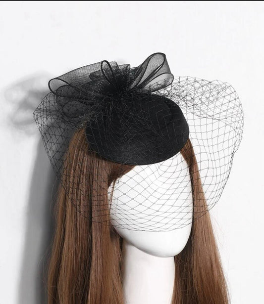 Unique black fascinator