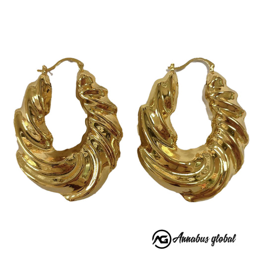 Large 18k gold plated earrings