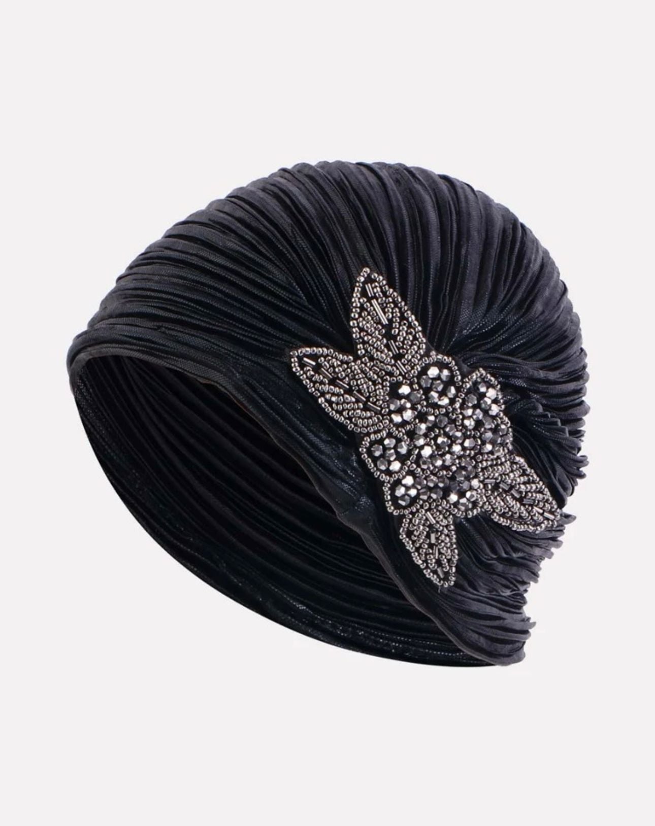 Beaded Flower Head Wrap Cap